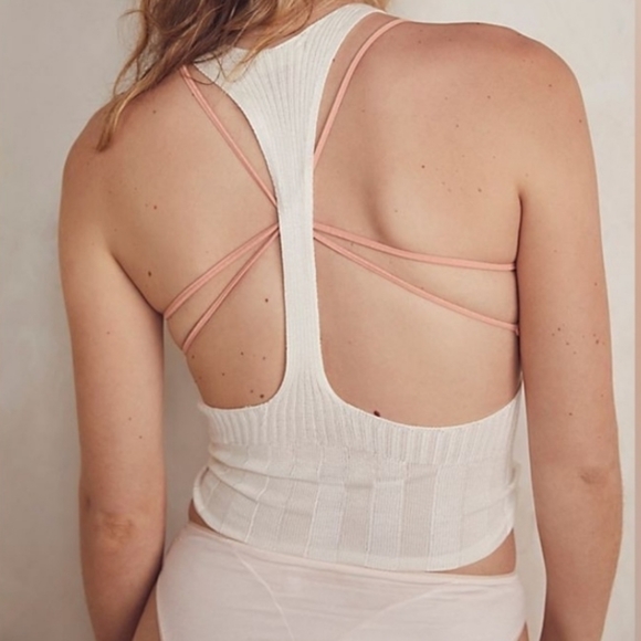3/$25 NEW Free People Intimately Creme Knit Racerback Crop size XS - Picture 3 of 8
